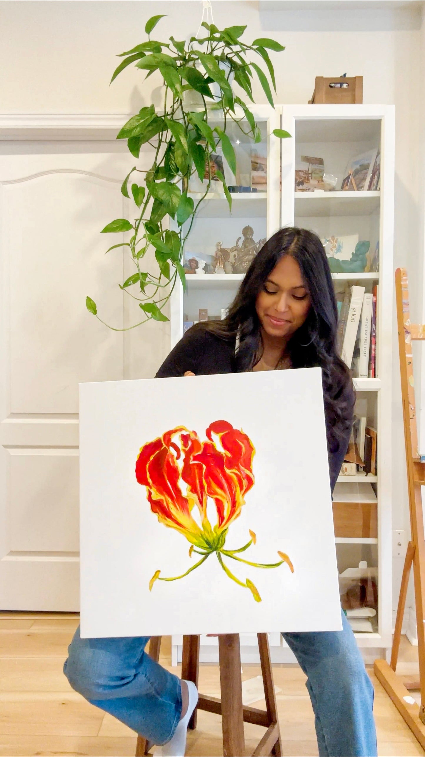 Karthigai Poo - Glory Lily - Gloriosa Superba - Flower Art Painting