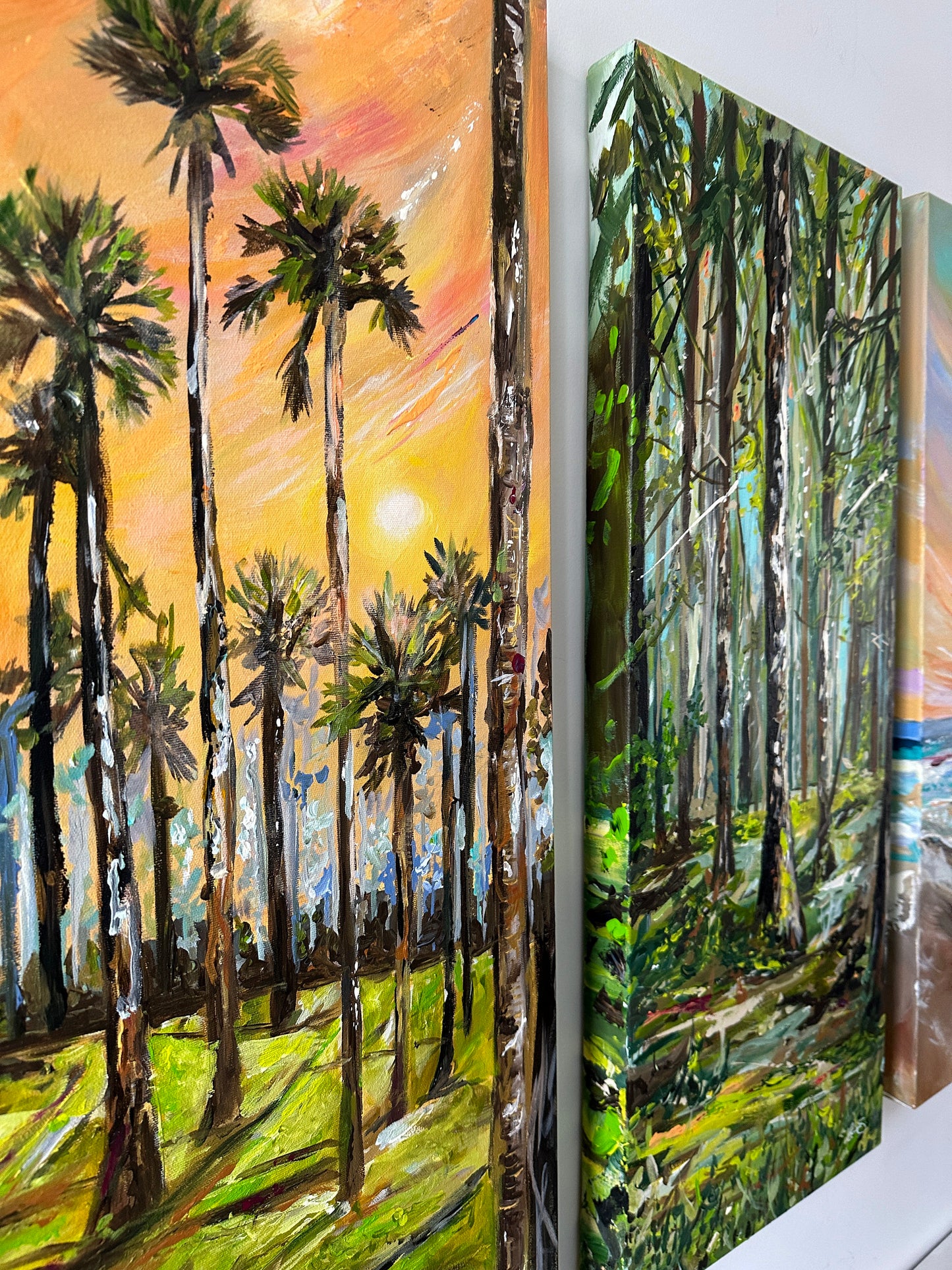 5 Panel Series - Palmyra Trees At Sunset - Travel - Landscape Print