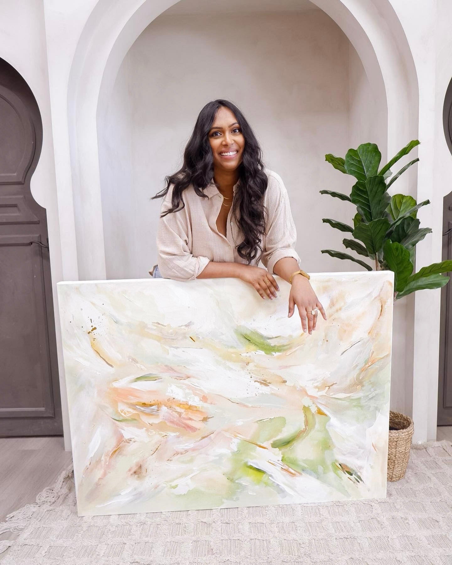 Sunday Retreat | 'Sunday Morning' | Abstract Painting (36 x 48")