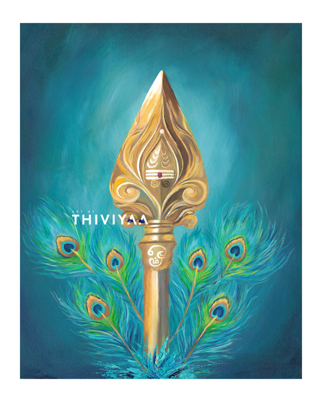 Om Vel Muruga- Lord Murugan - Tamil Hindu Spiritual Art Print
