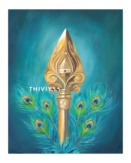 Om Vel Muruga- Lord Murugan - Tamil Hindu Spiritual Art Print