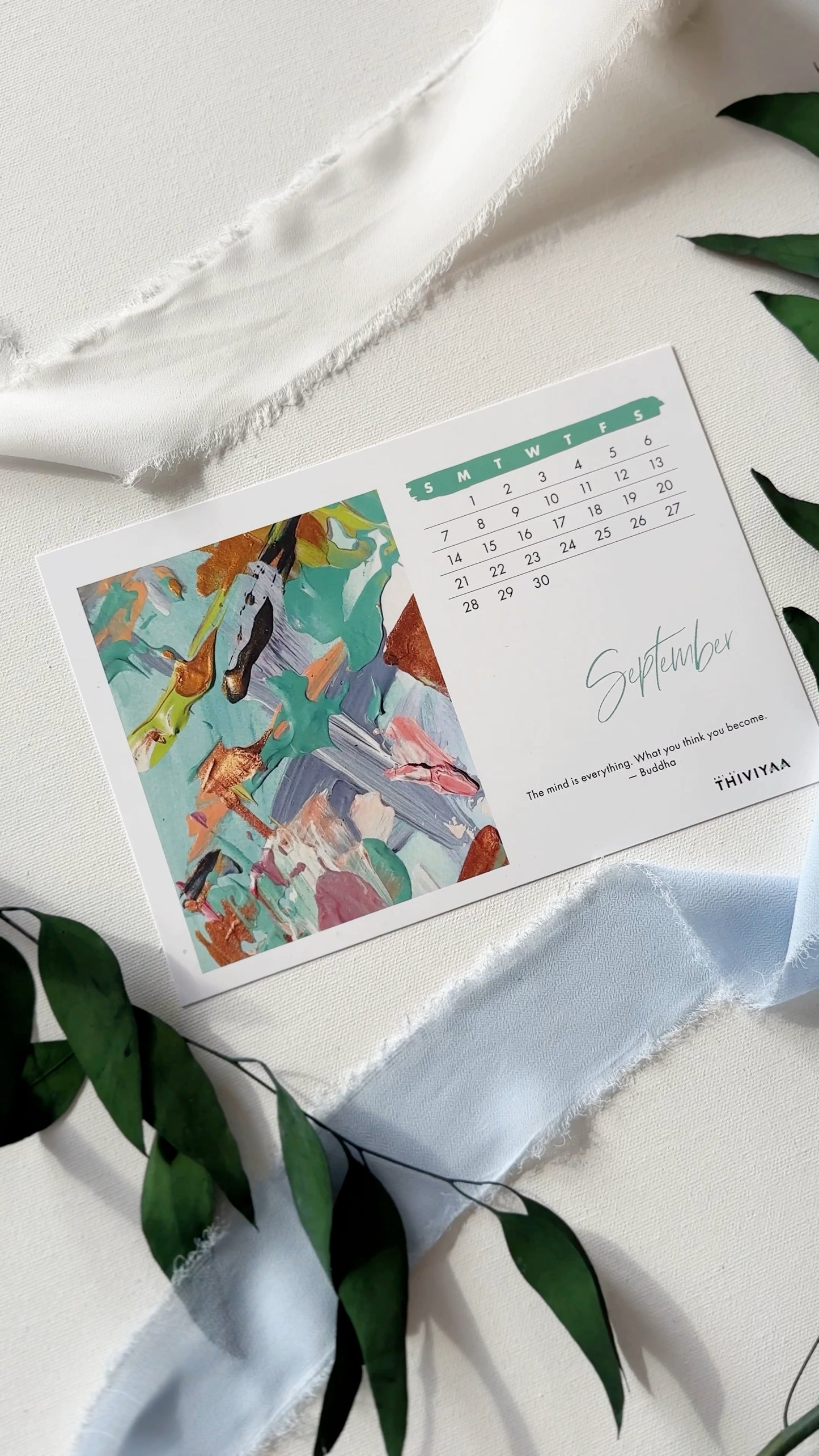 2025 Art Desk Calendar | Original Art & Monthly Quotes