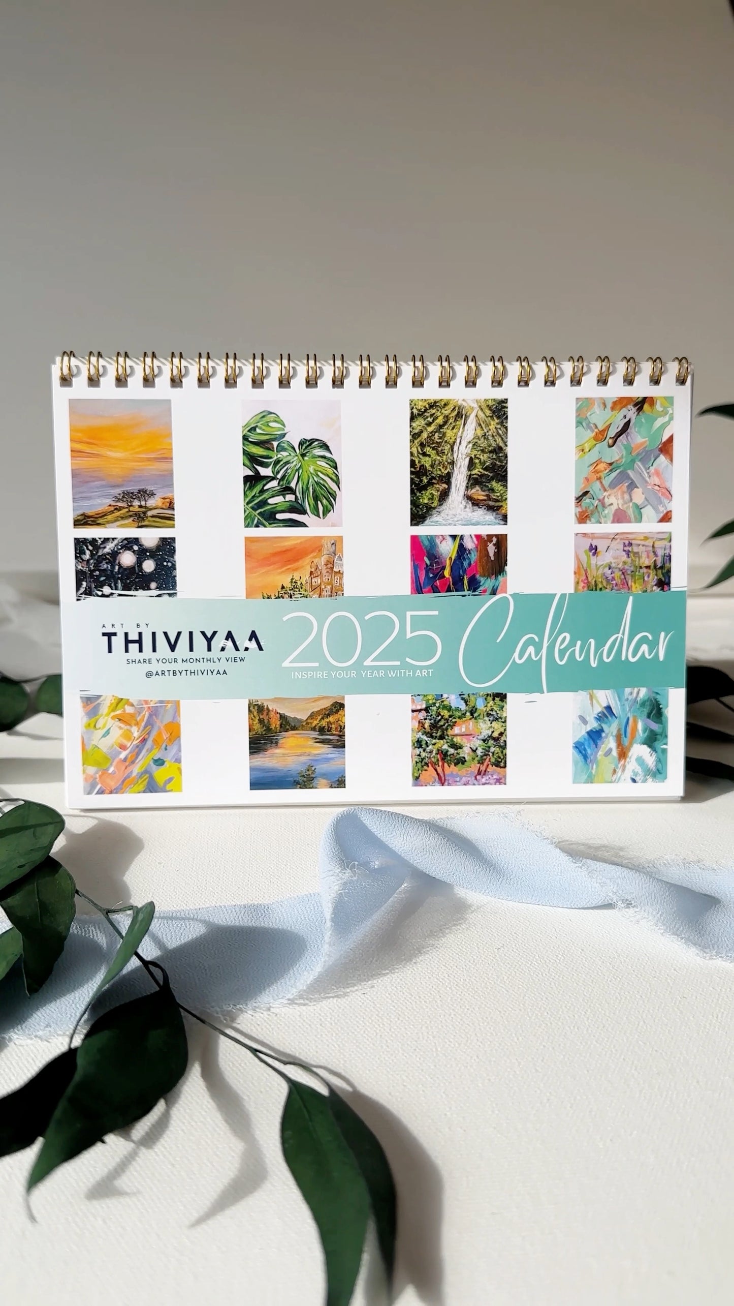 2025 Art Desk Calendar | Original Art & Monthly Quotes