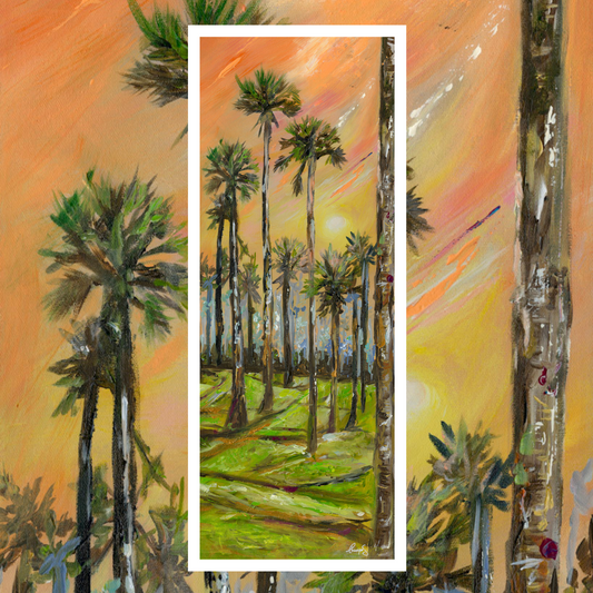 'Palmyra Trees At Sunset' - 5 Panel Travel Series' - Landscape Print