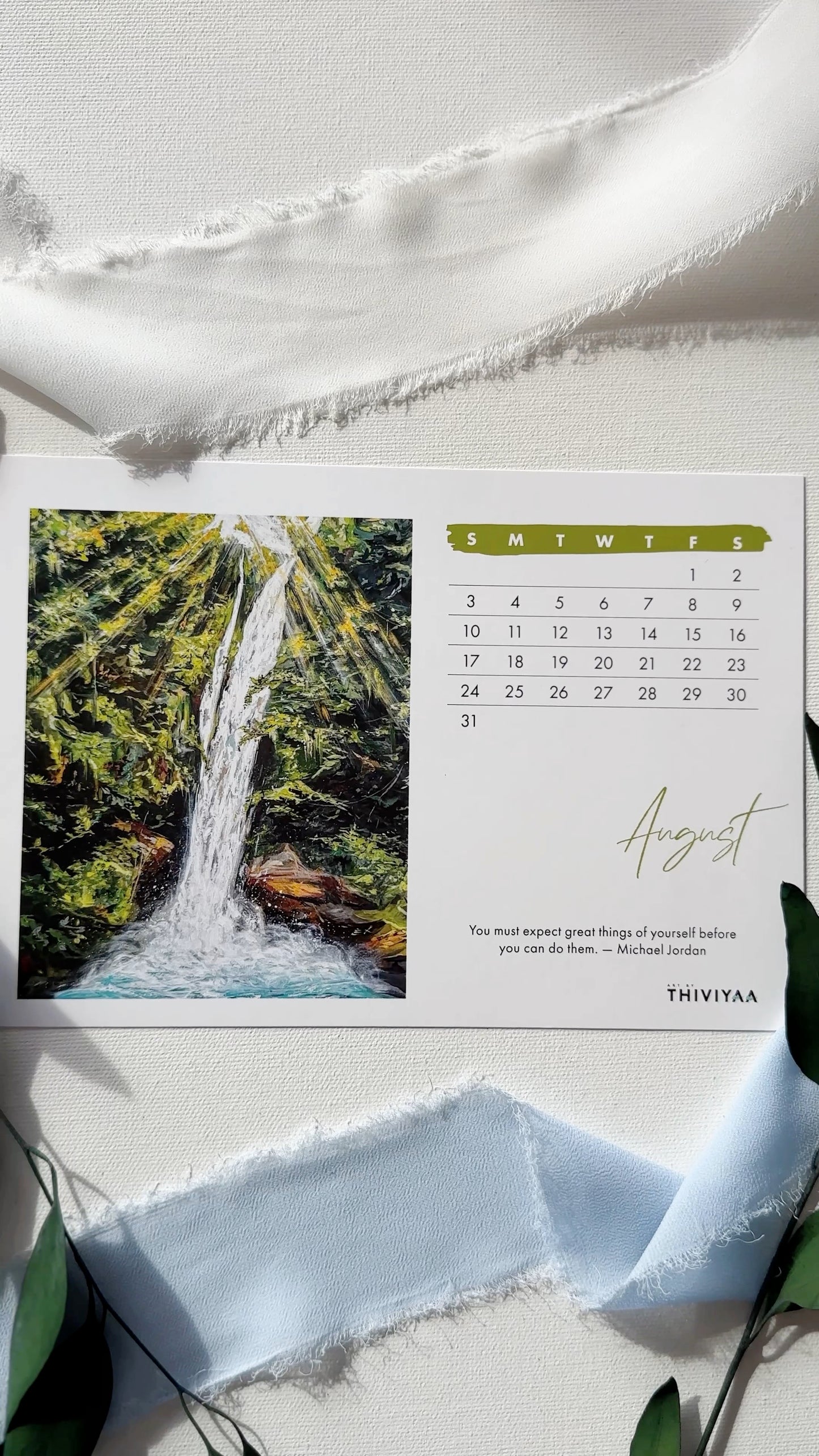 2025 Art Desk Calendar | Original Art & Monthly Quotes