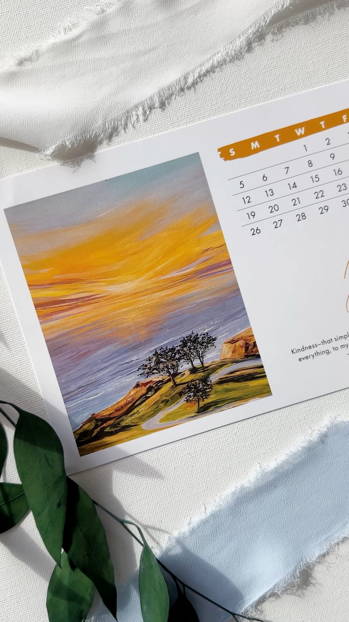 2025 Art Desk Calendar | Original Art & Monthly Quotes